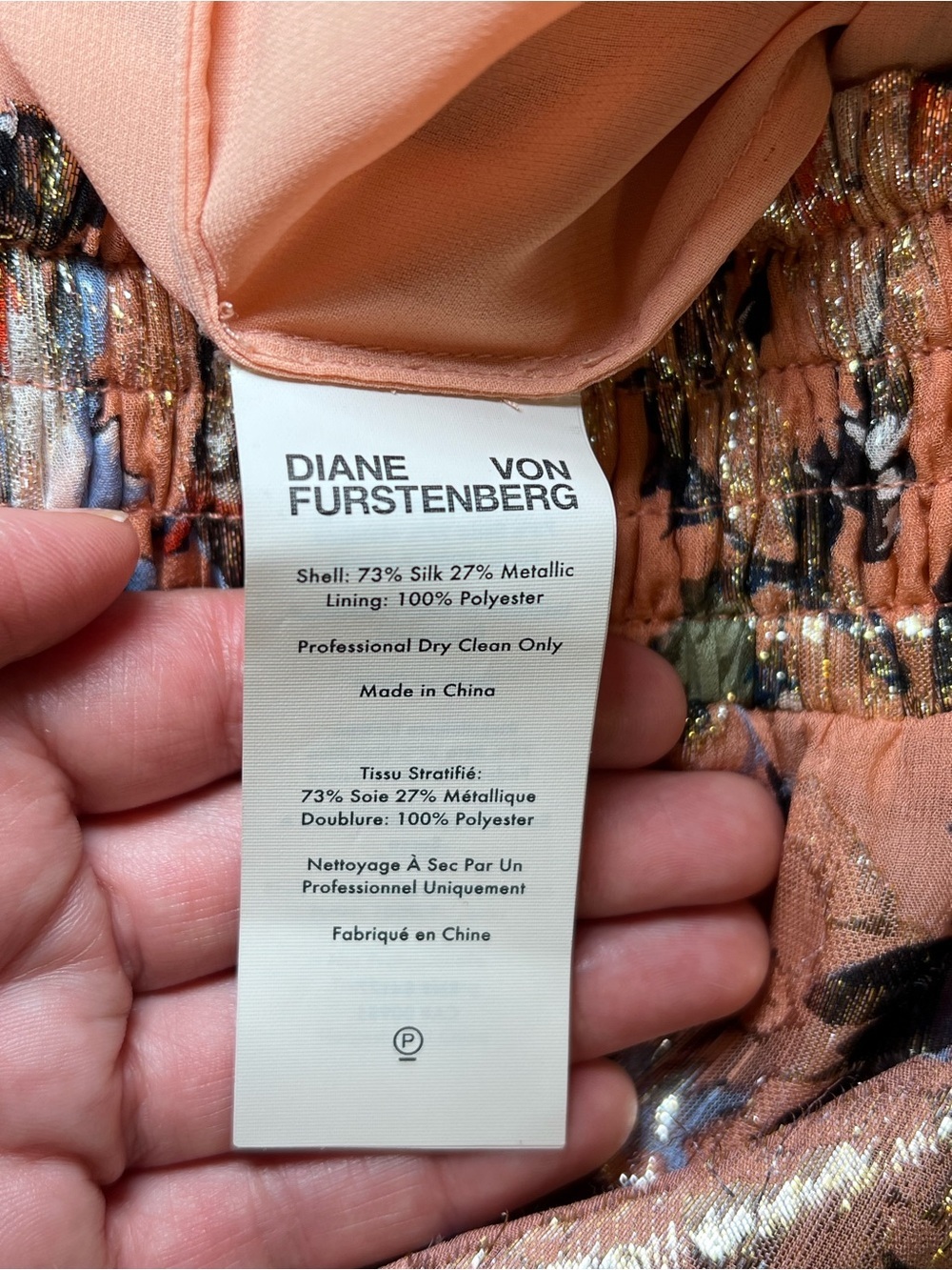 DianeVon Furstenberg Women’s Floral Metallic Accent Maxi Skirt - Peach Size L - Picture 9 of 9